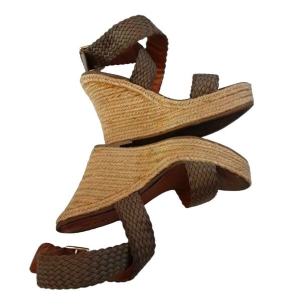 JustFab Sandals Woven Platform Wedge Sisal Braid Ankle Strap Women's Size 7.5 - Picture 8 of 13